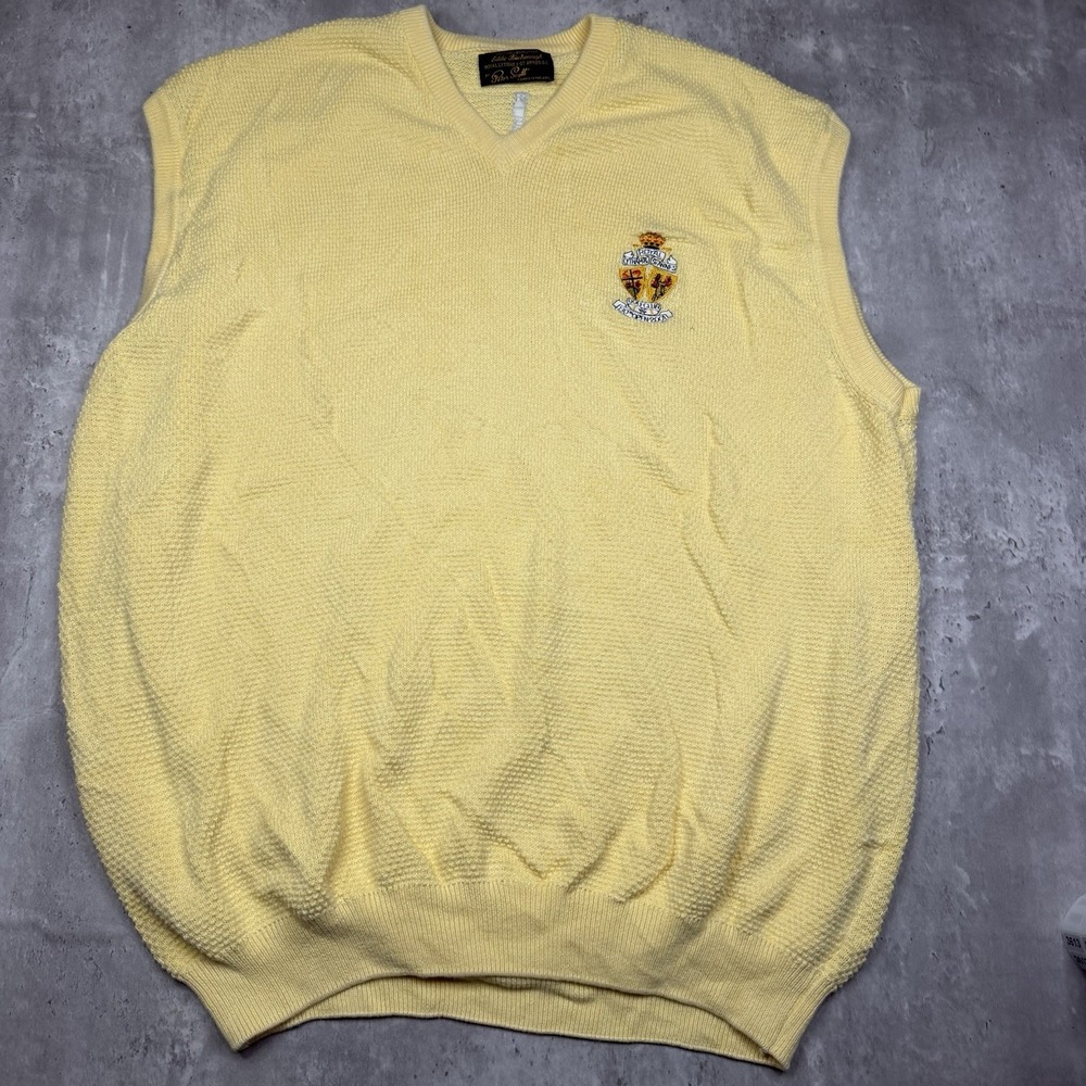 Vintage Peter Scott Royal Lytham & St. Annes Golf Club Knit Sweater Vest Fits XL